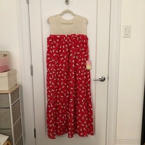Warm clothing - Artemis red floral dress